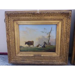 Tableau par Berre ( 1777-1838 ) scène de paturage signé